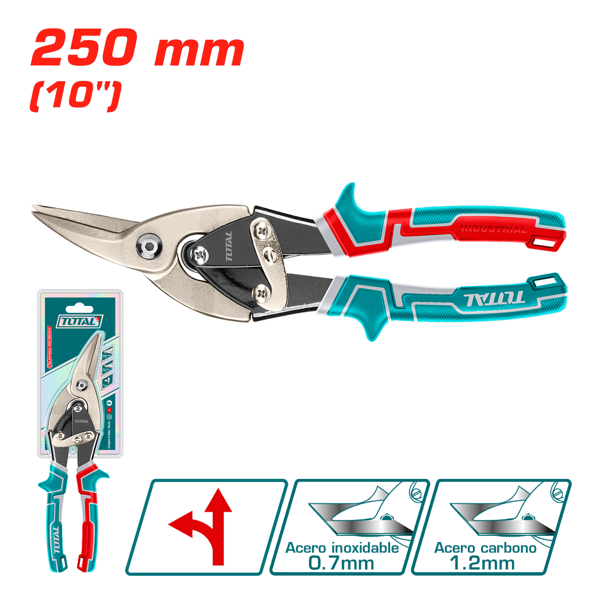 TIJERA DE AVIACIÓN 10'' 250MM CORTE A LA IZQUIERDA INDUSTRIAL
