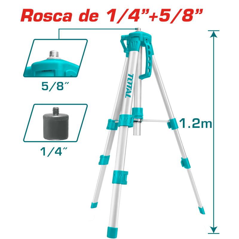 TRIPODE ALUMINIO PARA NIVEL LASER 1.2M 1KG