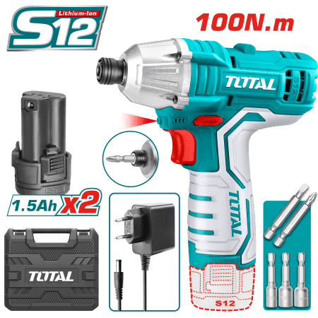 ATORNILLADOR DE IMPACTO LI-ION 12V S12 100NM 2X1.5AH MALETIN