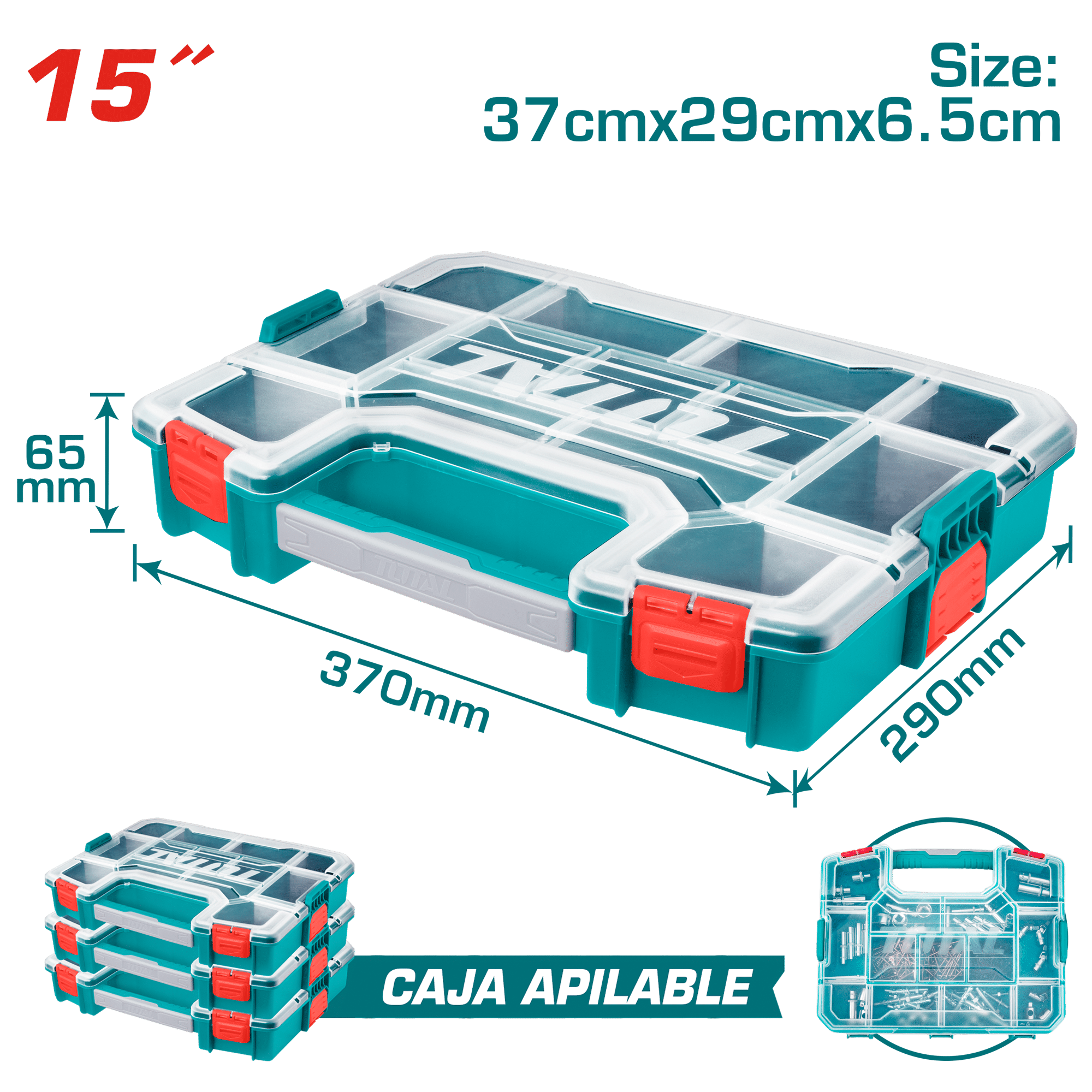ORGANIZADOR PP 15'' APILABLE 370X290X65MM