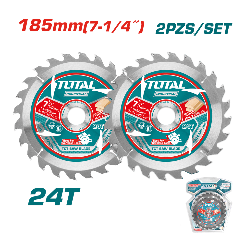 SET DISCOS DENTADOS 185MM 2PCS 24T ULTRA DELGADO: 1MM INDUSTRIAL