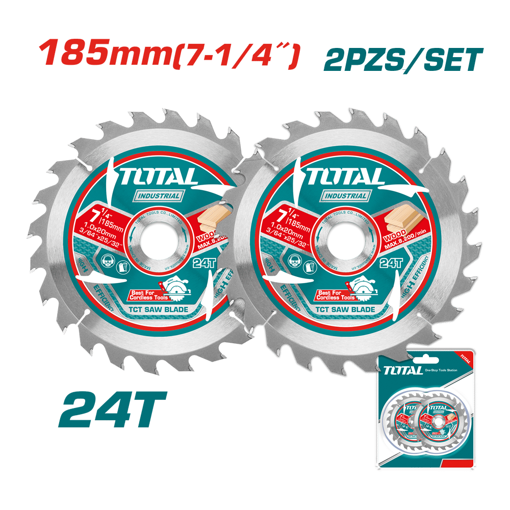 SET DISCOS DENTADOS 185MM 2PCS 24T ULTRA DELGADO: 1MM INDUSTRIAL