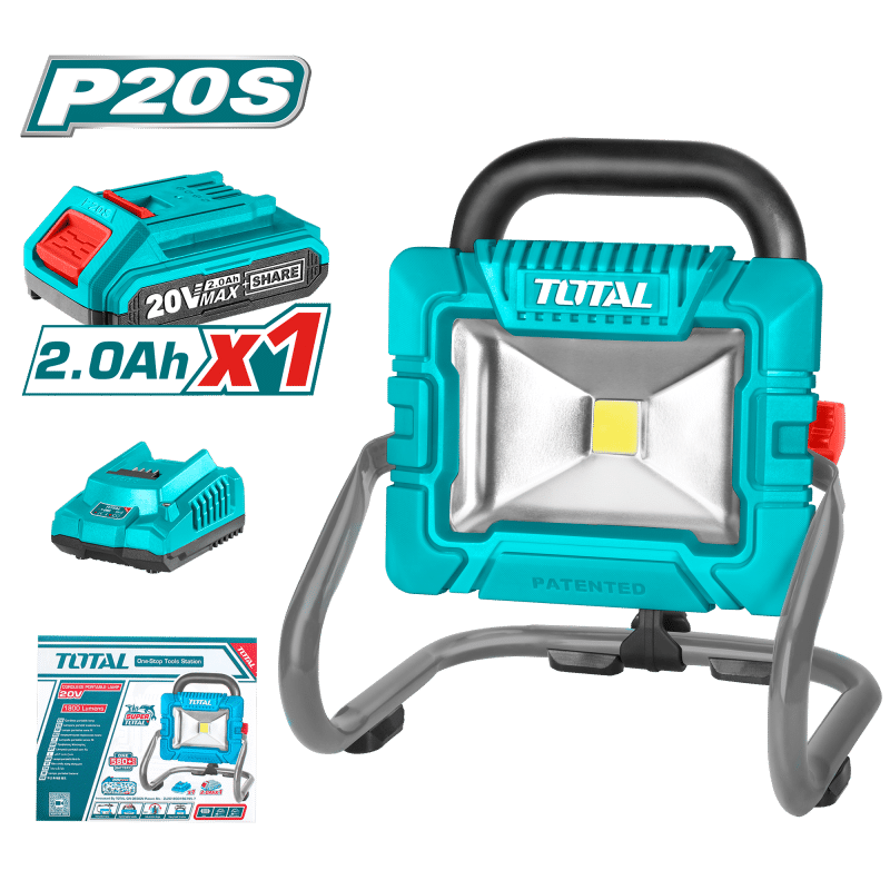 LAMPARA PORTATIL LED 20V 20W 1X2.0AH 1800LUMENS