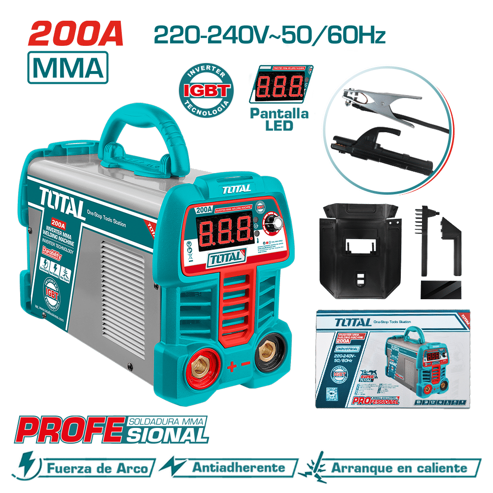 SOLDADORA INVERTER MMA 15-200A LED E:1.6-4.0MM