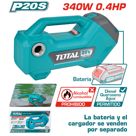BOMBA DE TRANSFERENCIA LI-ION 20V 3/4" 4500RPM 48L/MIN