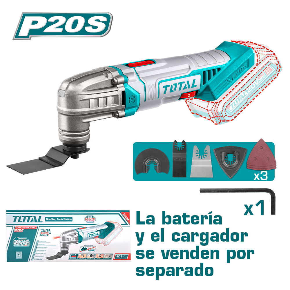 HERRAMIENTA MULTIPLE LI-ION 20V 5000-20000RPM ACC Y MALETIN