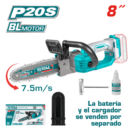 SIERRA DE CADENA LI-ION 20V 8'' 20CM 7.5M/S + ACC