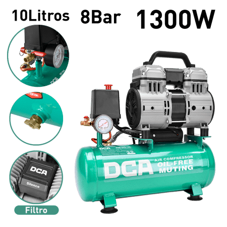 COMPRESORA OIL-FREE 1300W 2850/MIN 8BAR 78L/MIN 10L