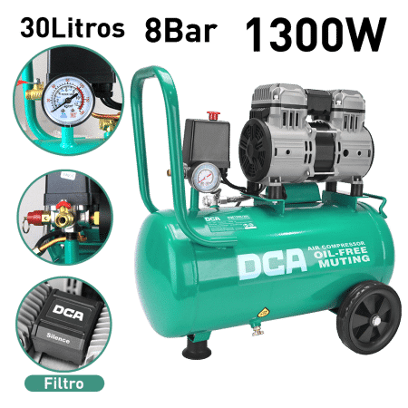 COMPRESORA OIL-FREE 1300W 2850/MIN 8BAR 78L/MIN 30L
