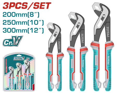 SET DE ALICATES PARA TUBOS 8 / 10 / 12 INCH CR-V / MANGO TPR INDUSTRIAL