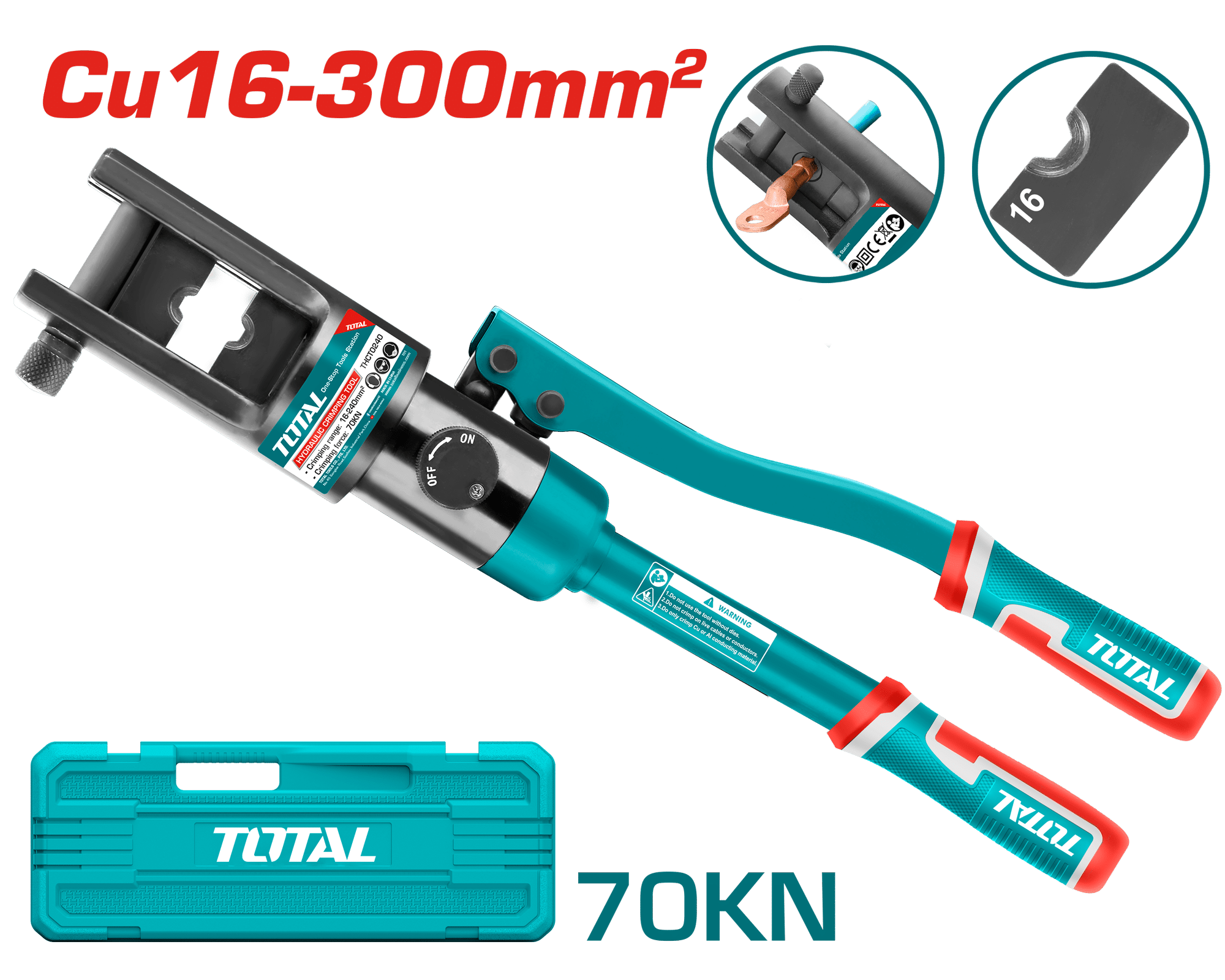CRIMPEADORA HIDRAULICA CU 16-300MM2 FUERZA 70KN TIPO HEXAGONAL MALETIN