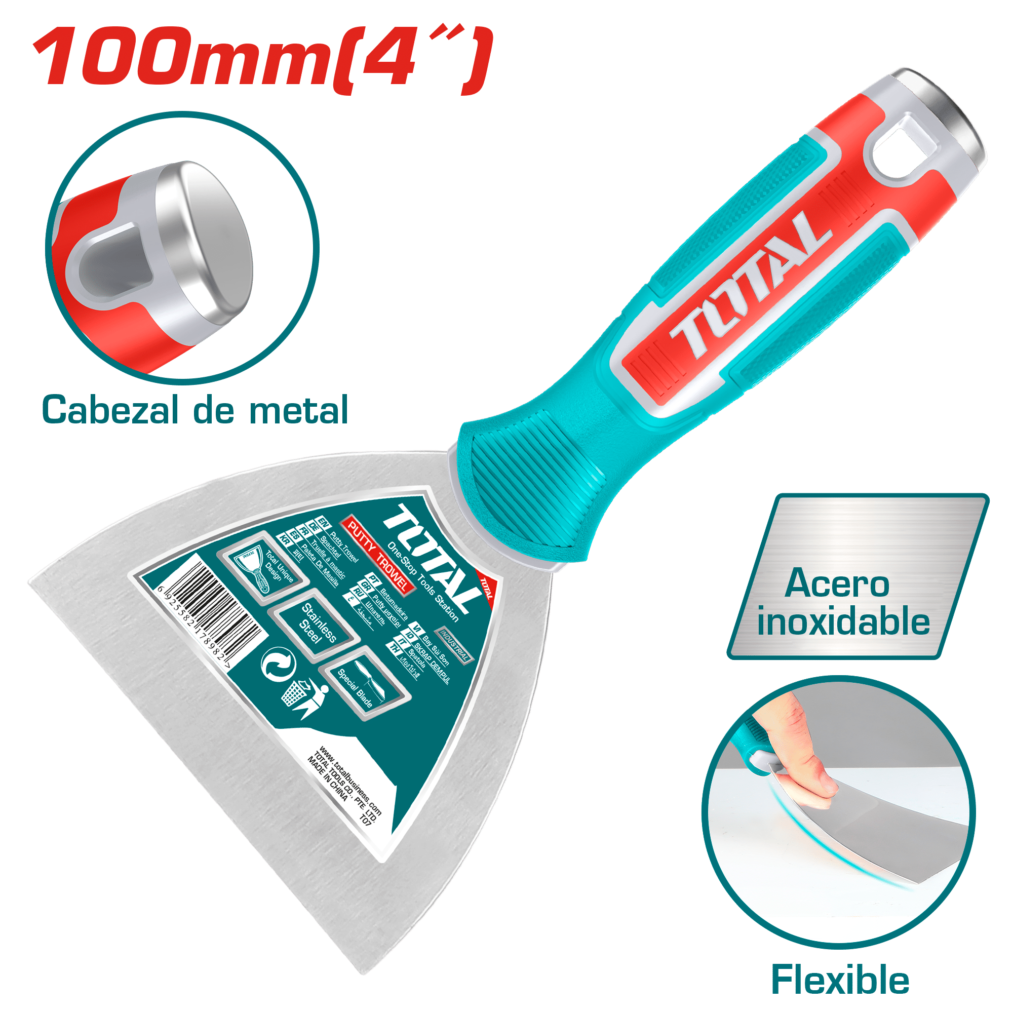 ESPATULA PARA MASILLA 100MM(4PULG) ACERO INOX