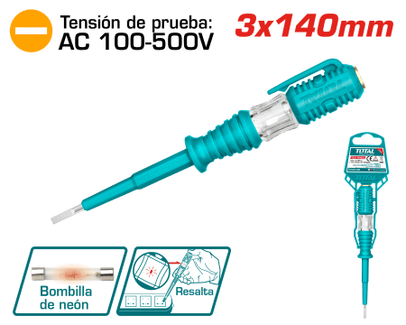 LAPIZ DE PRUEBA VOLTAJE AC 100-500V 3X140MM