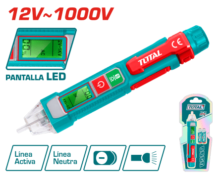DETECTOR DE VOLTAJE AC LED ALTA: 12-1000V BAJA: 48-1000V LED SCREEN