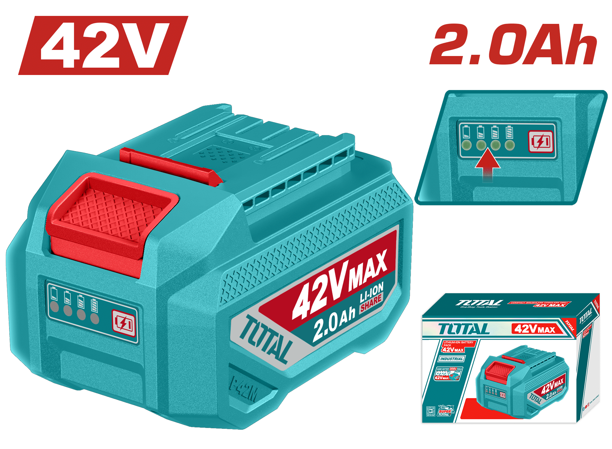 BATERIA LI-ION 42V 2.0AH C/INDICADOR LED INDUSTRIAL