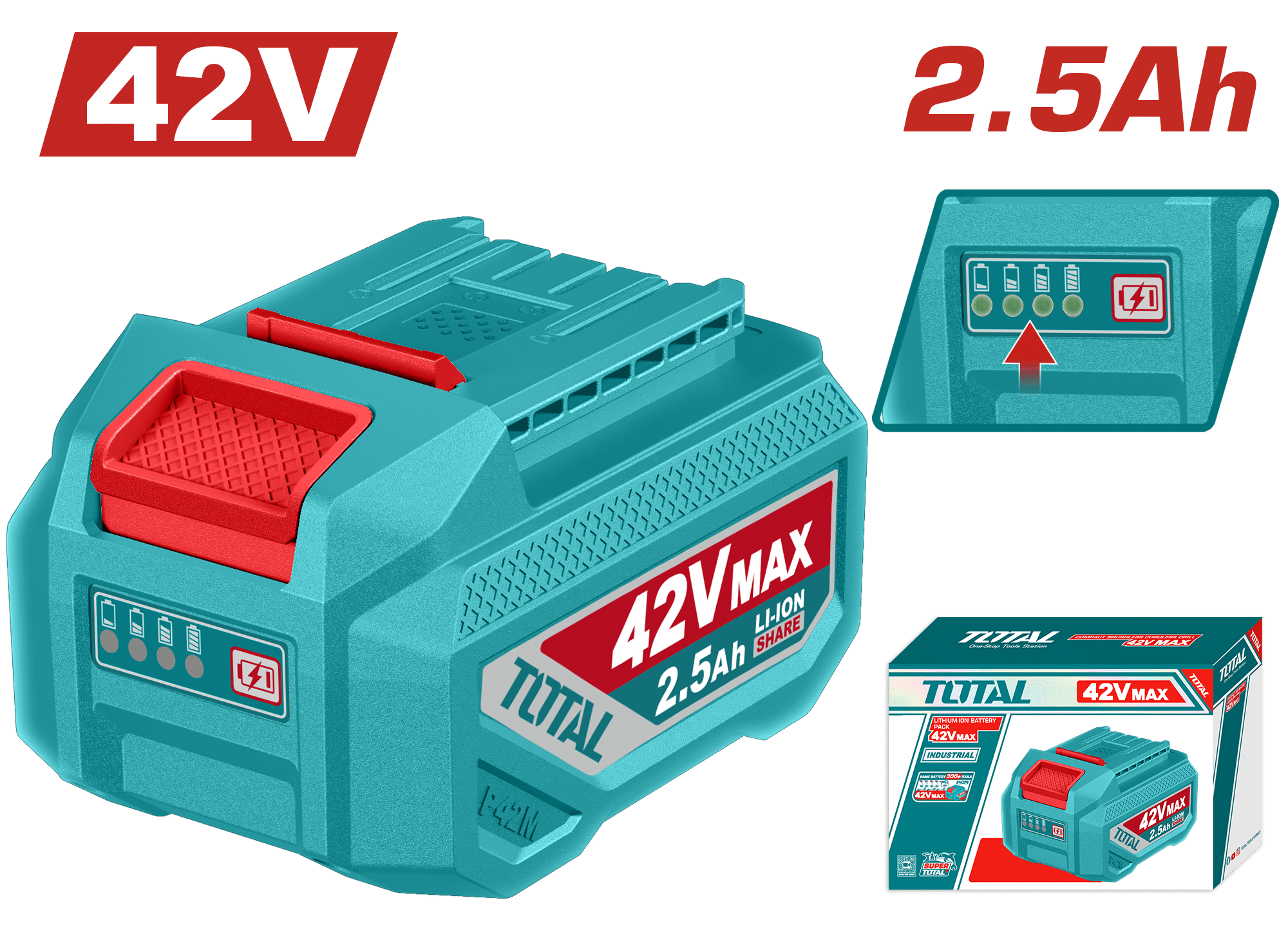 BATERIA LI-ION 42V 2.5AH C/INDICADOR LED INDUSTRIAL