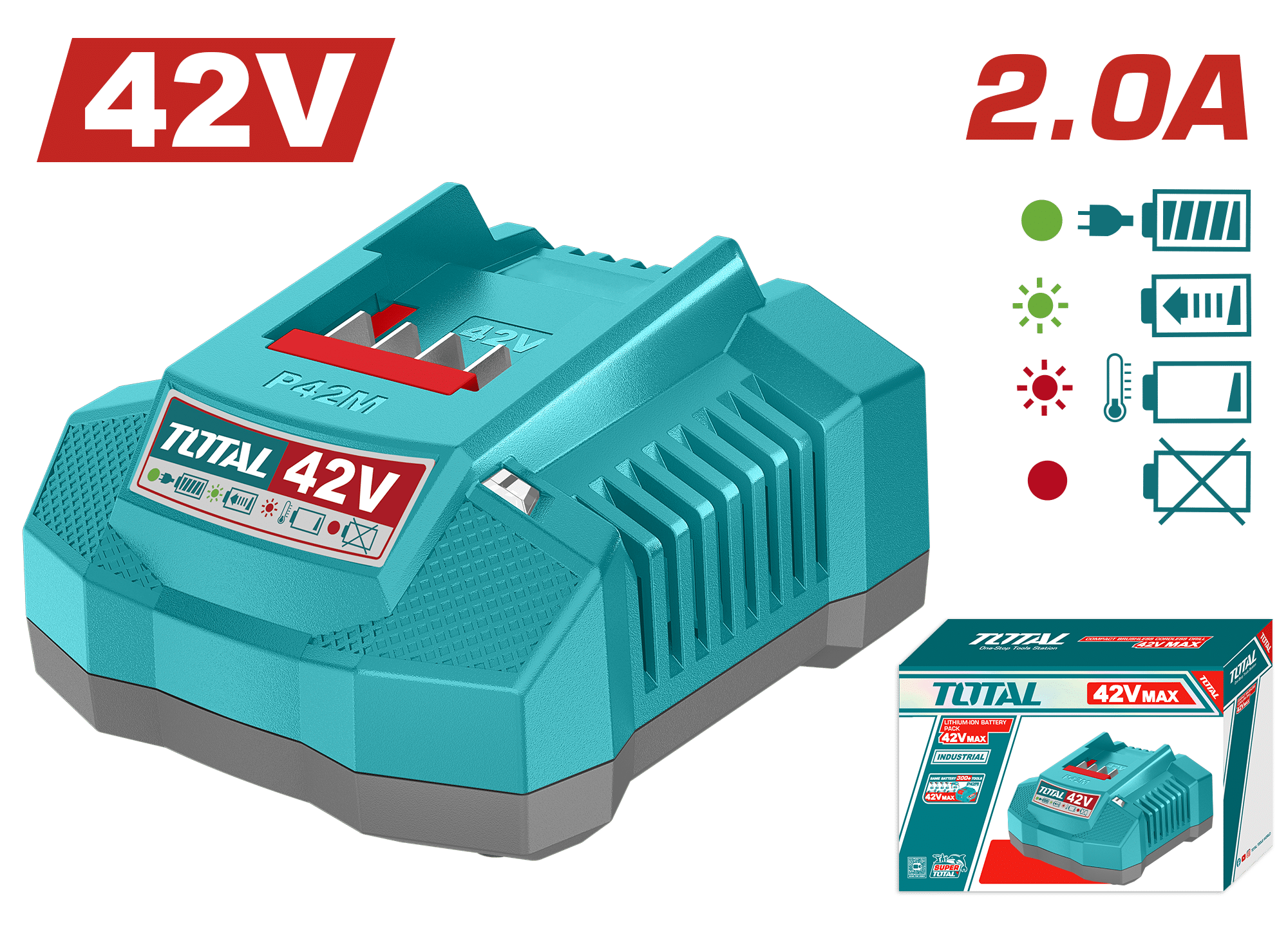 CARGADOR INTELIGENTE 2.0A 42V P42M INDUSTRIAL