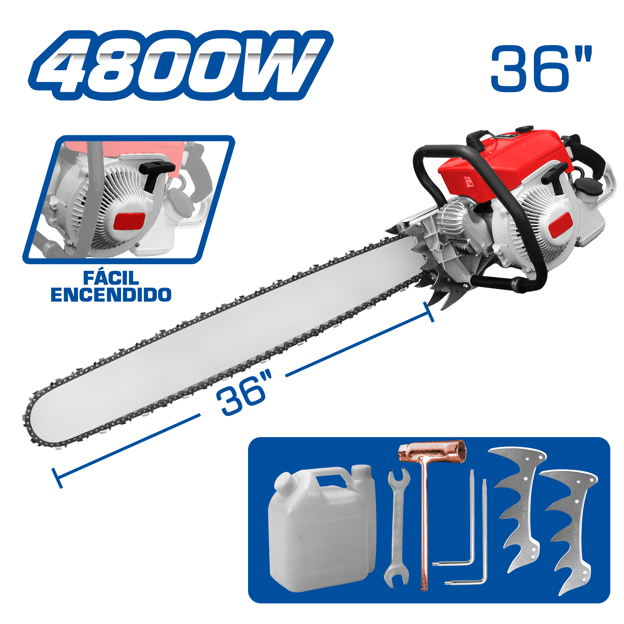 MOTOSIERRA GASOLINERA 36PULG 4800W