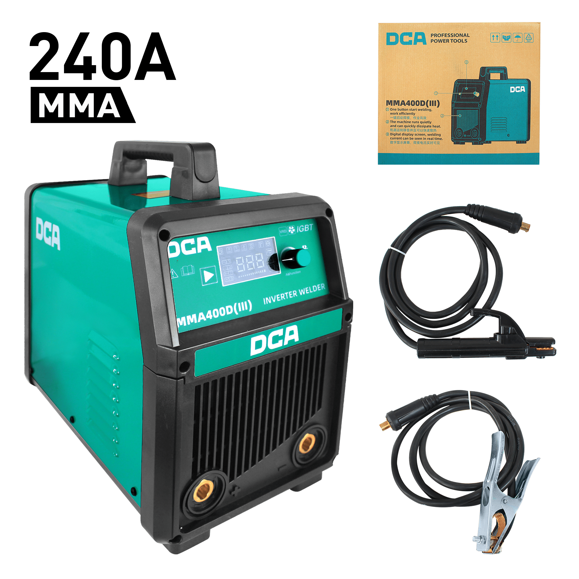 SOLDADORA INV. INTELIGENTE MMA 240A (30%) E:0.65 IP21S F 30A/21.2V