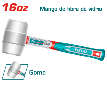 MARTILLO GOMA NATURAL C/MANGO FIBRA DE VIDRIO 16OZ  INDUSTRIAL