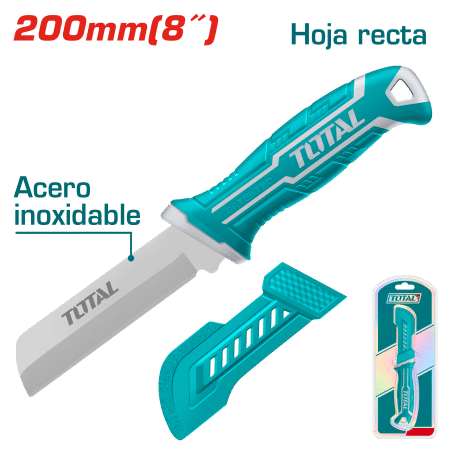 CUCHILLA PELA CABLE RECTO 200MM ACERO INOX MANGO ERGONÓMICO
