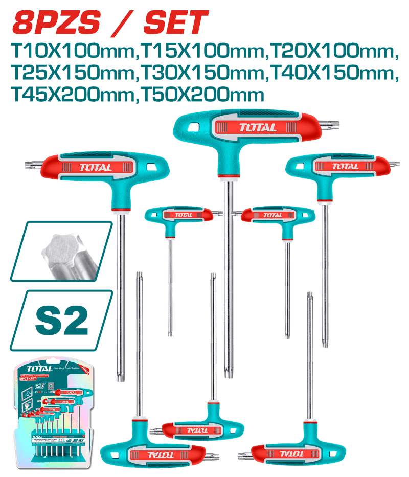 SET DE LLAVES TORX MANGO-T 8PCS S2 INDUSTRIAL