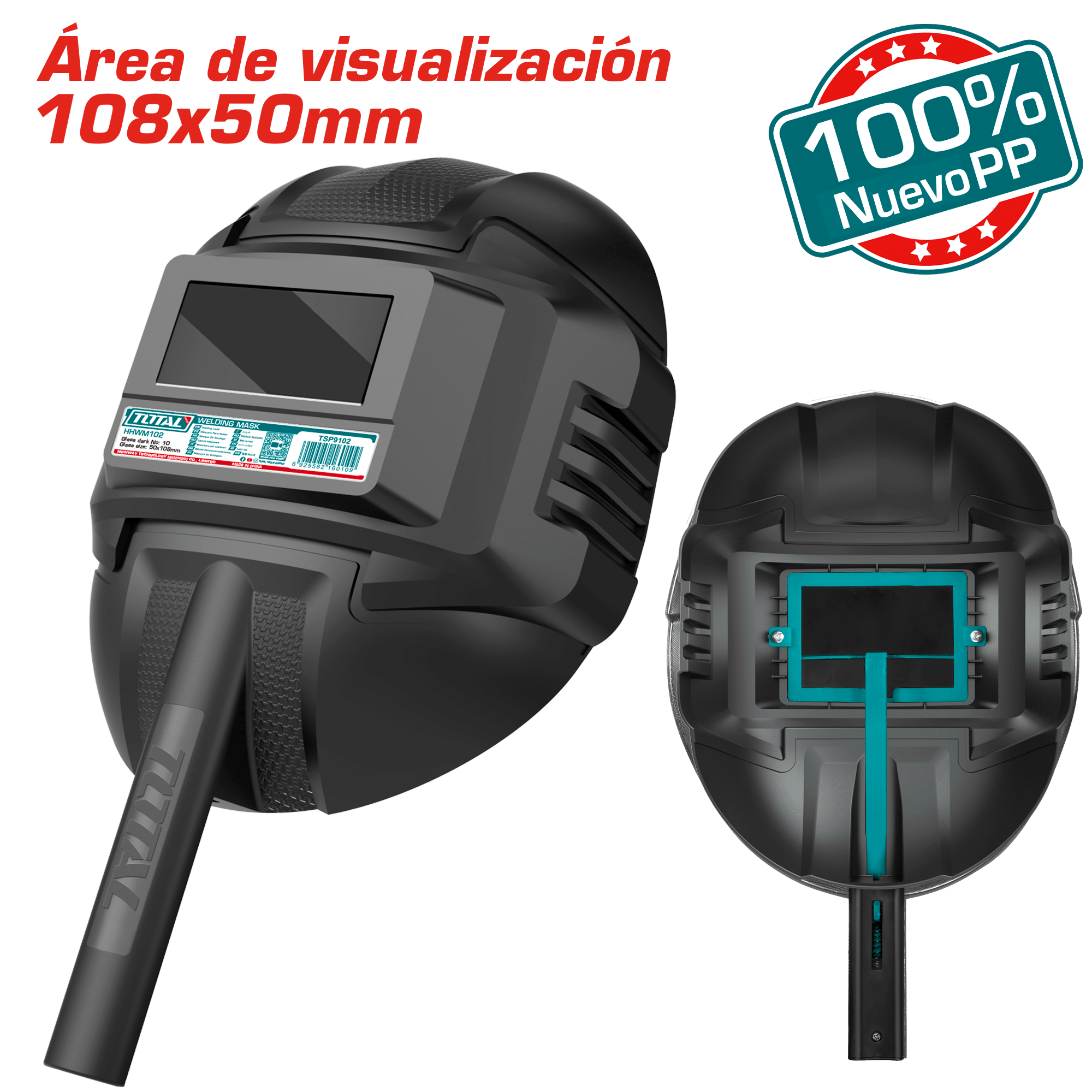 CARETA P/SOLDAR 100% NEW PP 108X50MM CON MANGO