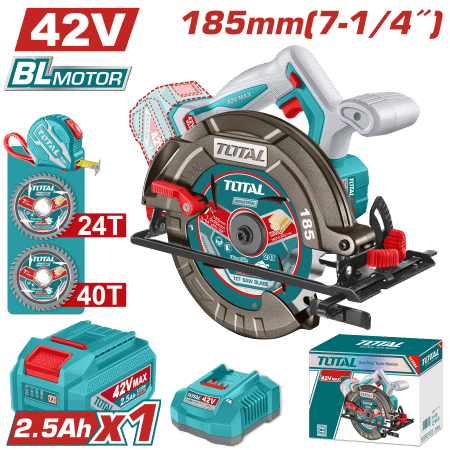 SIERRA CIRCULAR 42V 4800RPM 185MM BRUSHLESS 1X2.5AH +ACC INDUSTRIAL