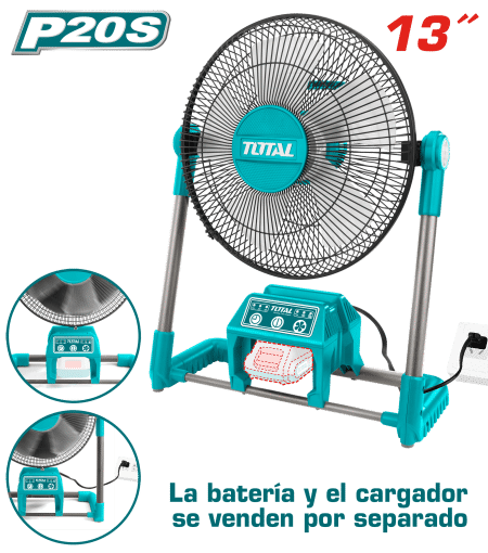 VENTILADOR 20V 13'' 3 VELOCIDADES ANGULO AJUSTABLE