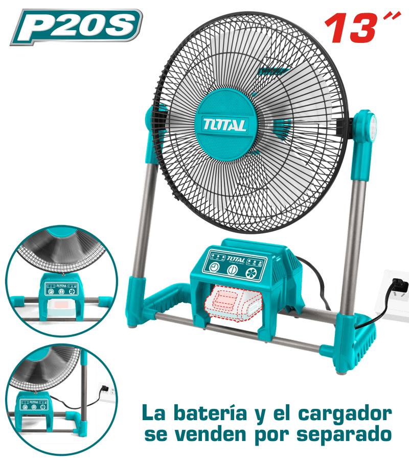 VENTILADOR 20V 13'' 3 VELOCIDADES ANGULO AJUSTABLE