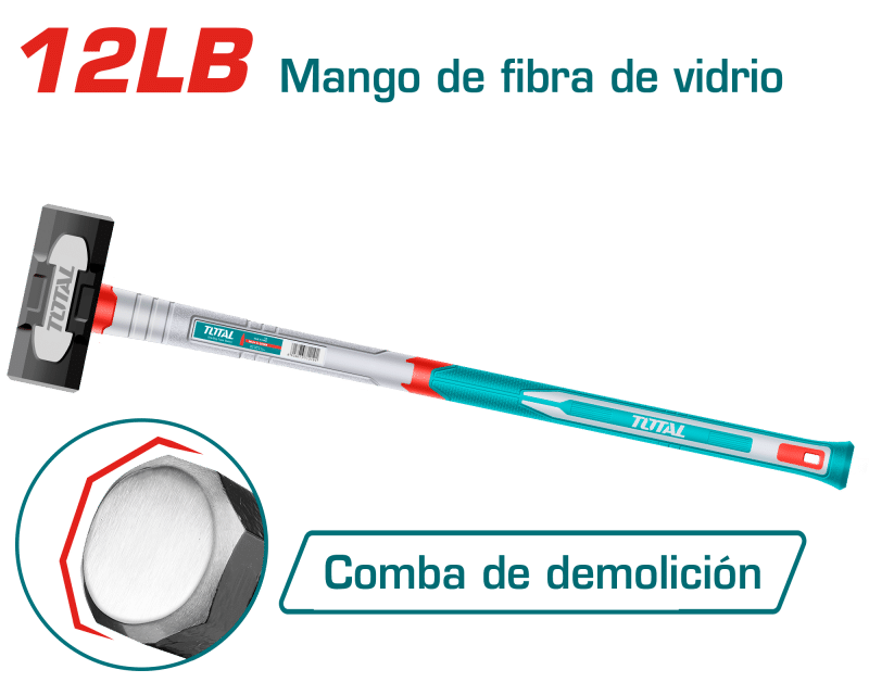 COMBA 12LB ACERO AL CARBON 45 TRATAMIENTO TERMICO MANGO FIBRA DE VIDRIO