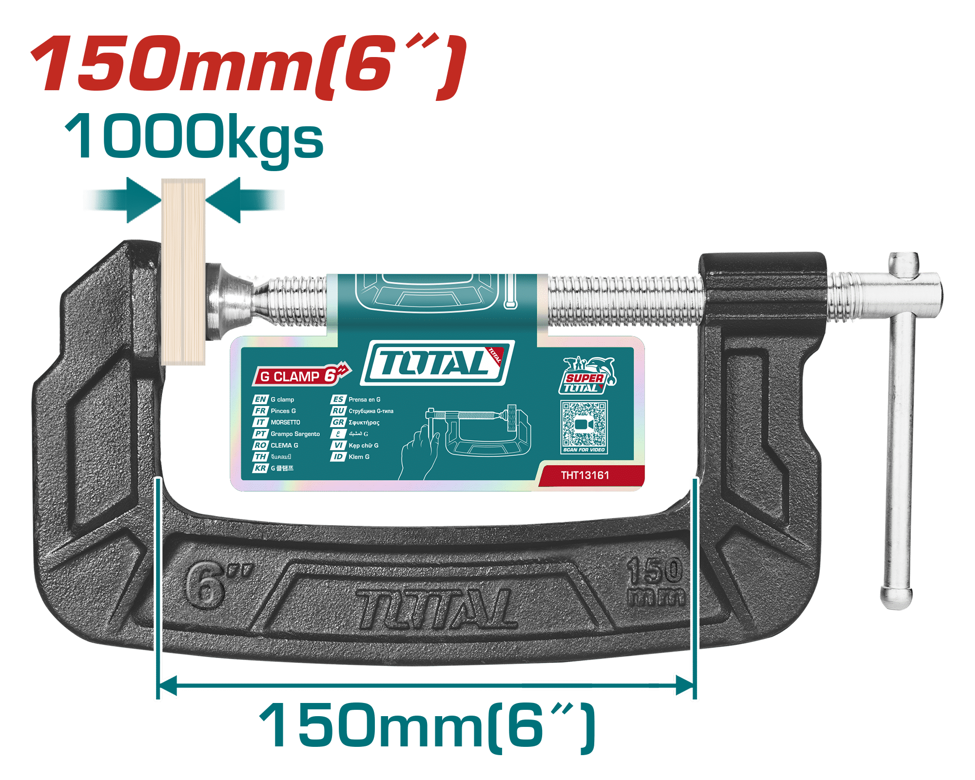 PRENSA G 150MM(6'') HIERRO FUNDIDO HILO-T INDUSTRIAL