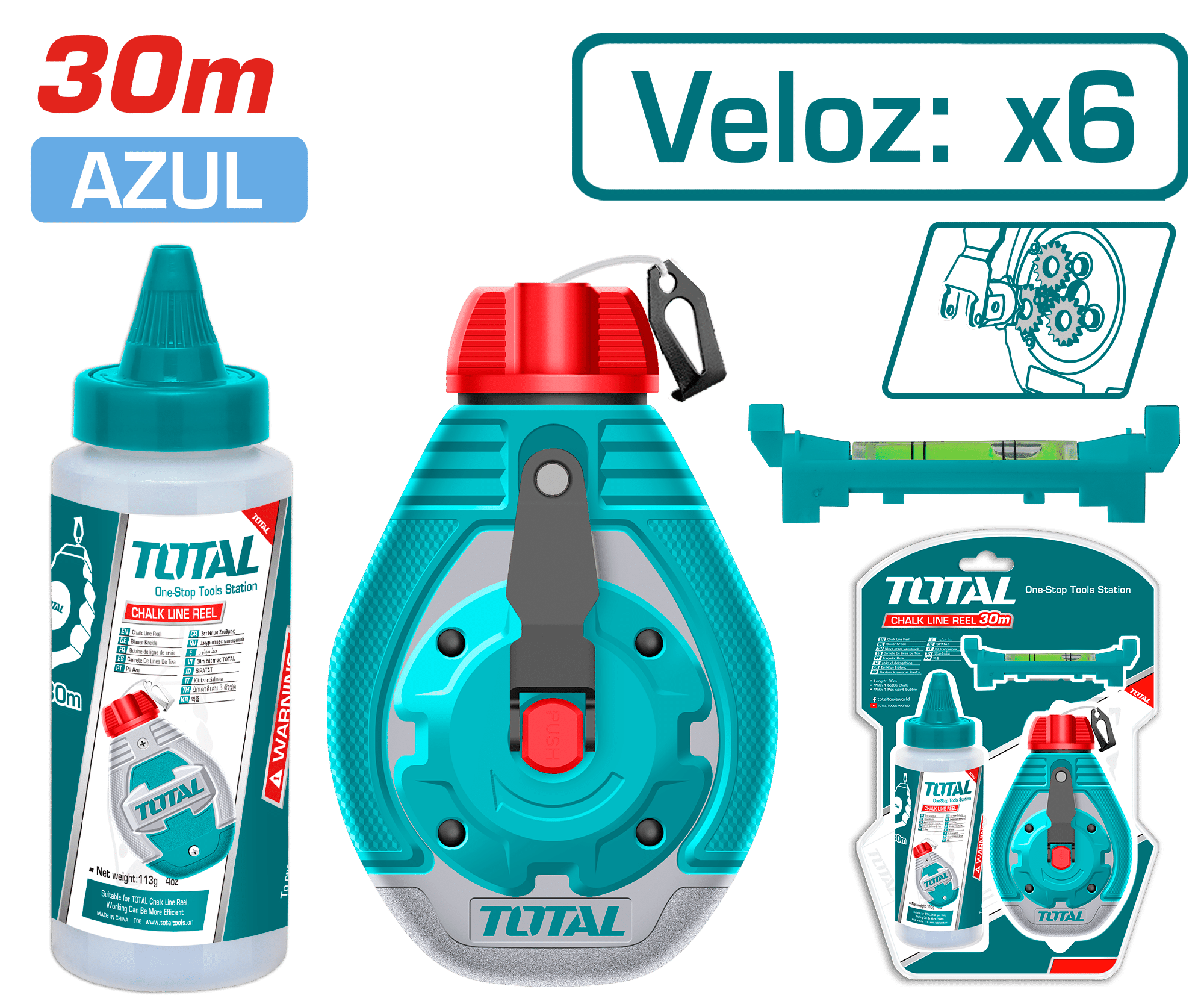 TIRALINEA 30M INCLUYE TIZA + BOTELLA 113G RAPIDES 6:1 INDUSTRIAL