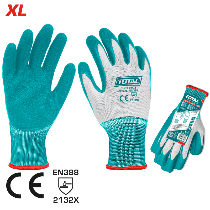 GUANTES DE TRABAJO LATEX XL (CARGA PESADA)