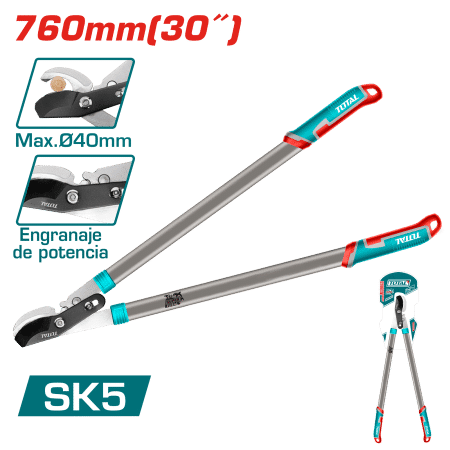 TIJERA PODADORA 760MM(30'') DIA28MM ACERO AL CARBONO SK5 C/ENGRANE INDUSTRIAL