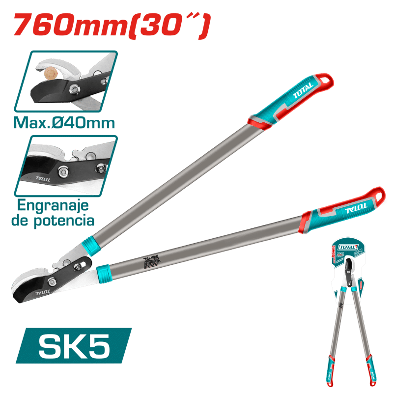 TIJERA PODADORA 760MM(30'') DIA28MM ACERO AL CARBONO SK5 C/ENGRANE INDUSTRIAL