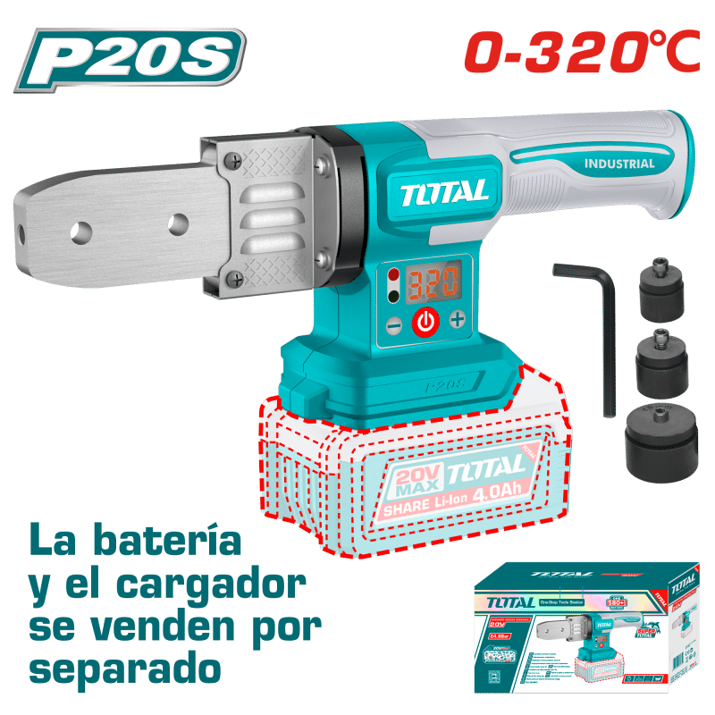 TERMOFUSORA 20V DIA: 20/25/32MM 320ºC INDUSTRIAL NO INC. BATERIA
