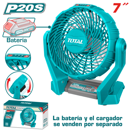 VENTILADOR 20V 7'' ANGULO AJUSTABLE