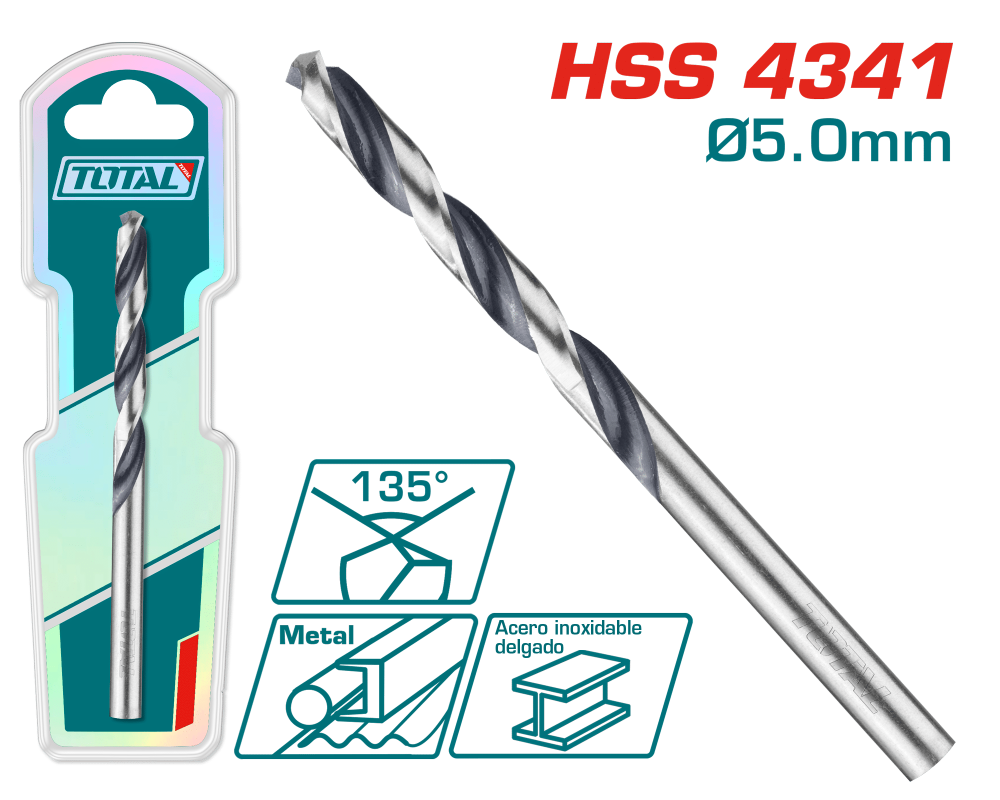 BROCA HSS 4341 D:5.0MM 135º INDUSTRIAL