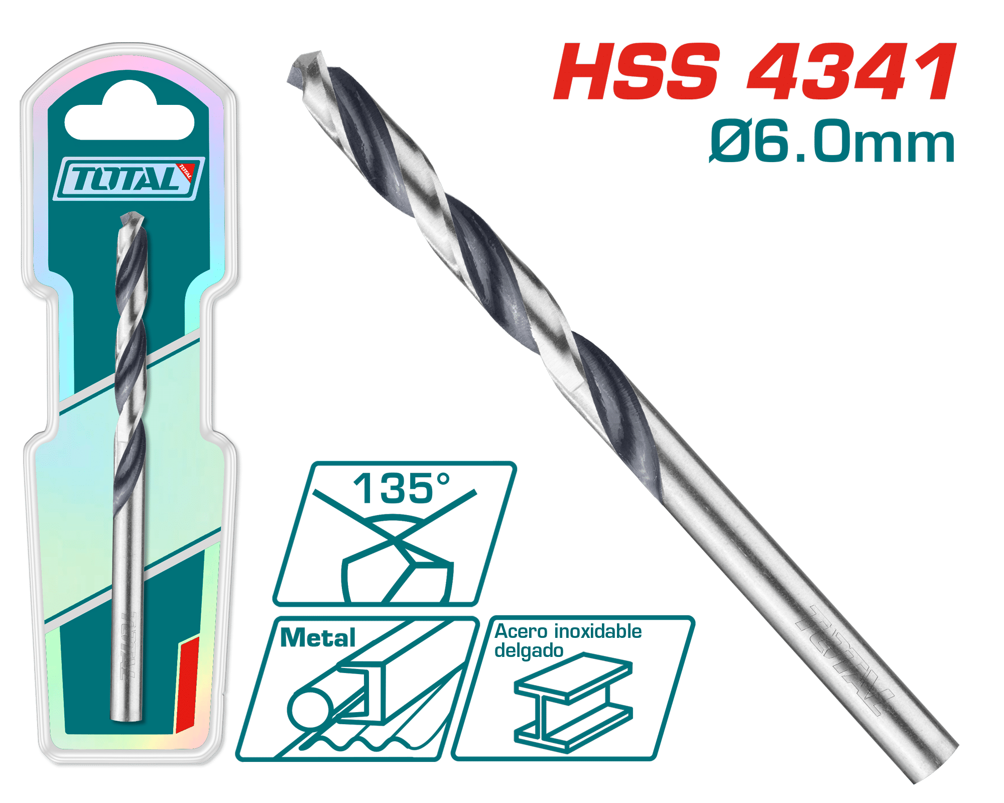 BROCA HSS 4341 D:6.0MM 135º INDUSTRIAL