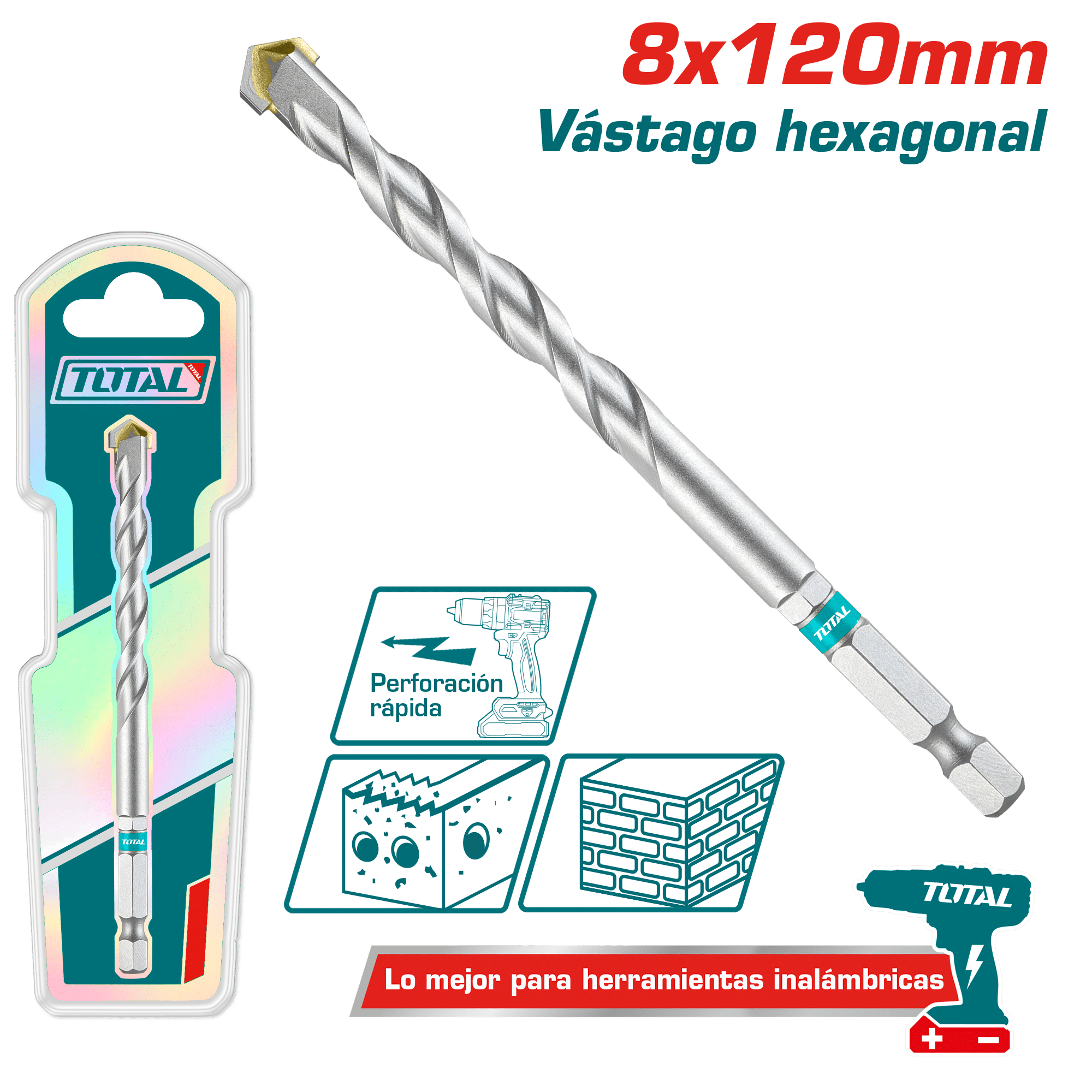 BROCA ALBAÑILERÍA 8X120MM HEX IDEAL INALMABRICOS