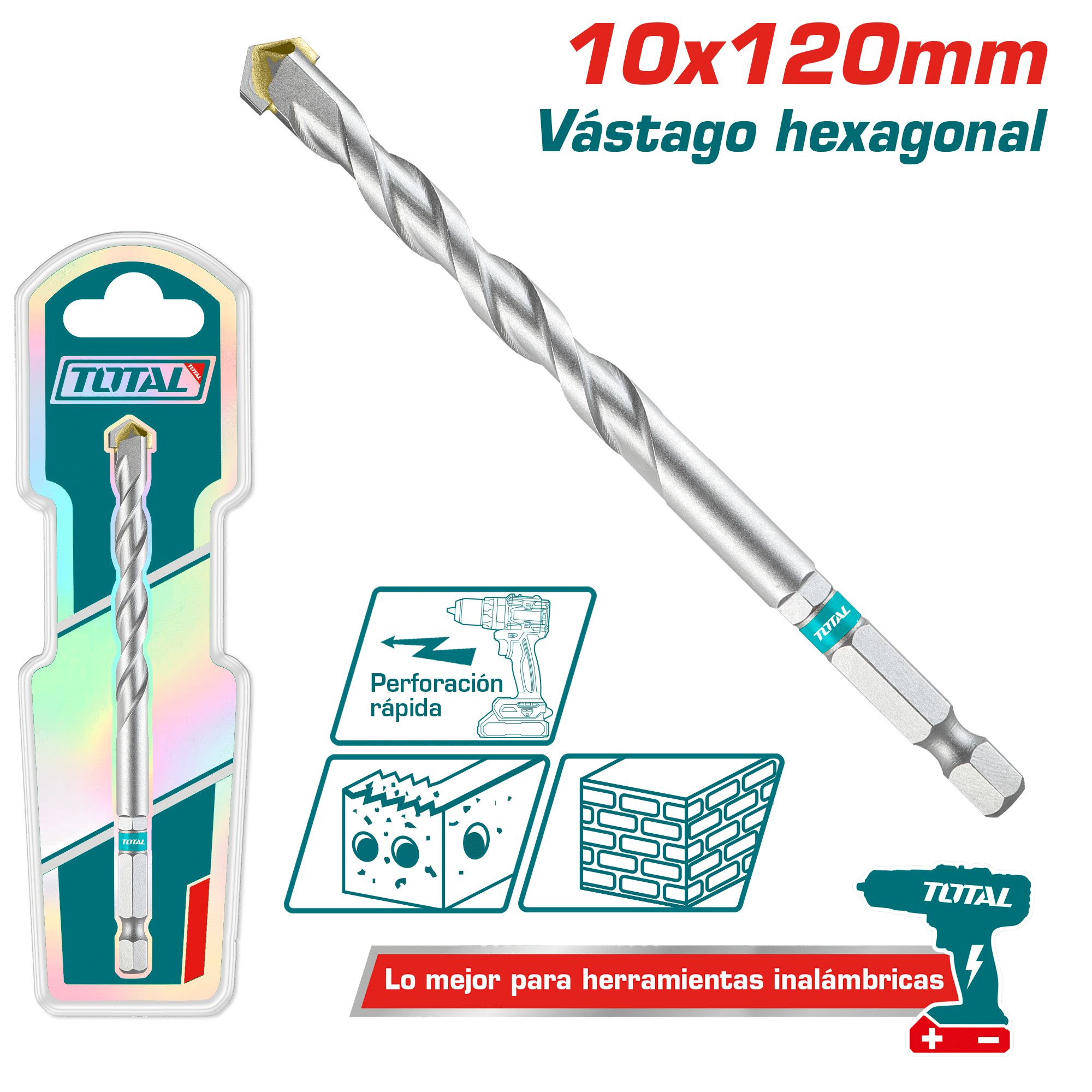 BROCA ALBAÑILERÍA 10X120MM HEX IDEAL INALMABRICOS