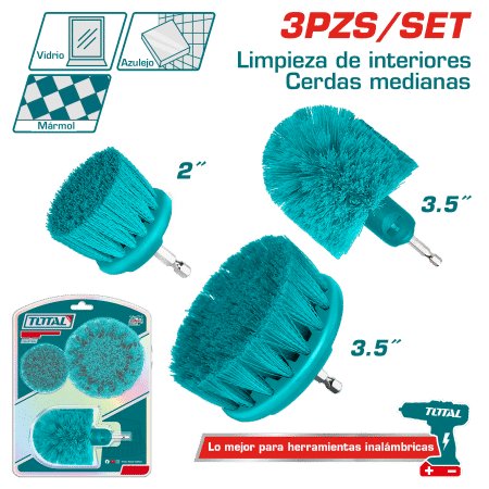 SET DE PUNTAS ESCOBILLAS PARA TALADRO 3PCS 1/4 HEX