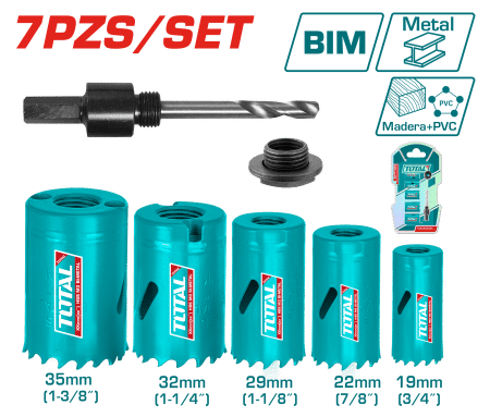 KIT SIERRAS CORONA 7PCS 19-35MM BI-METAL BLISTER