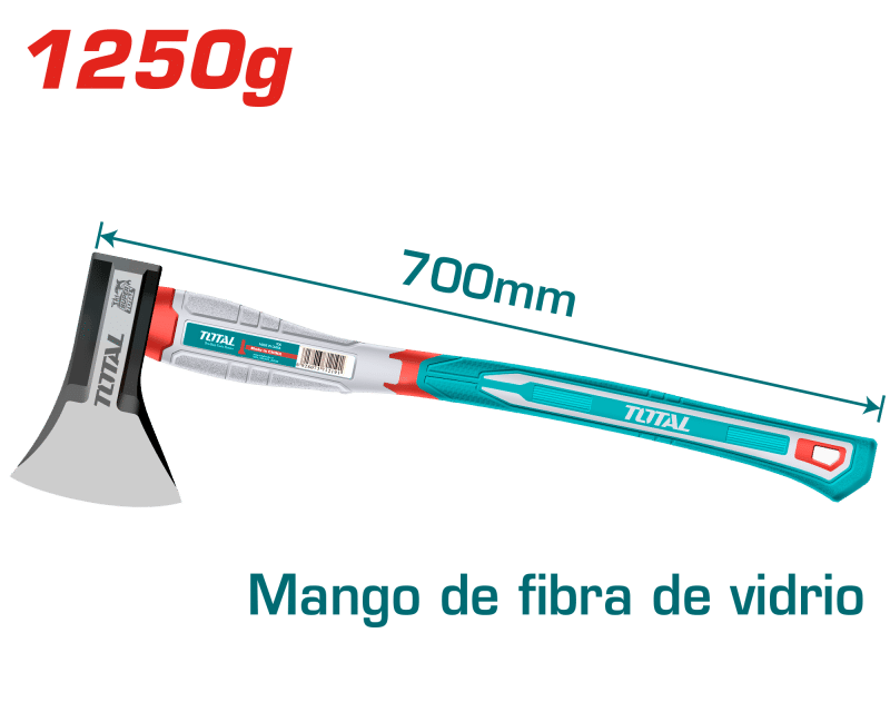 HACHA DE MANO 1250G 700MM MANGO FIBRA DE VIDRIO