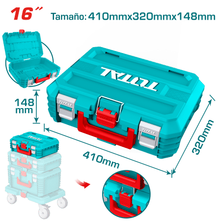 CAJA DE HERRAMIENTAS APILABLE 16'' (410X320X148MM) PP 15KG