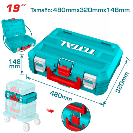 CAJA DE HERRAMIENTAS APILABLE 19'' (480X320X146MM) PP 15KG