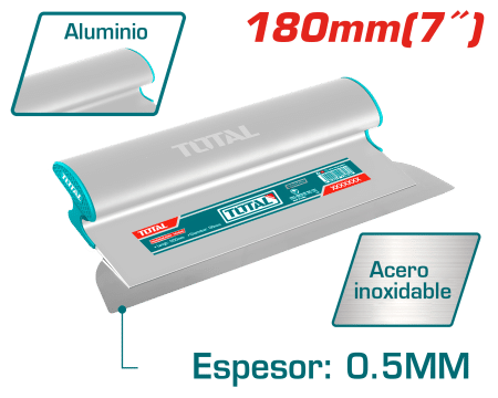 ESPATULA DE EMPASTADO DRYWALL 180MM TH:0.5MM ACERO INOX INDUSTRIAL