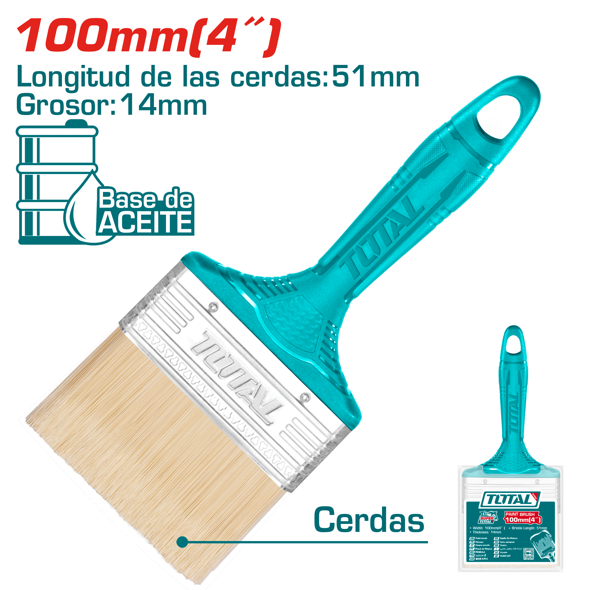 BROCHA P/ESMALTE 100MM (4'') 51X14MM