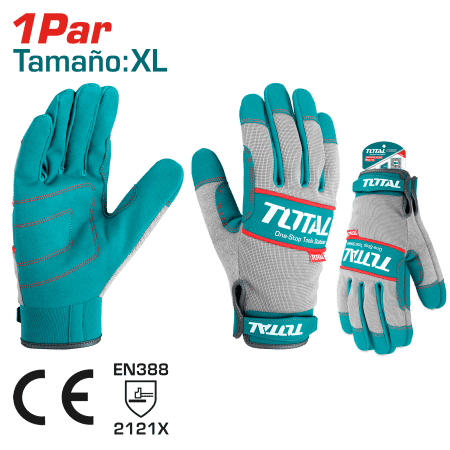 GUANTES MECANICO MICROFIBRA PU CUERO REFORZADO XL INDUSTRIAL